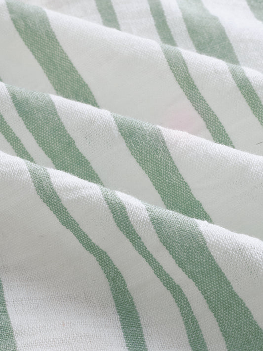 Mint Green & White Vertical Striped Shirt