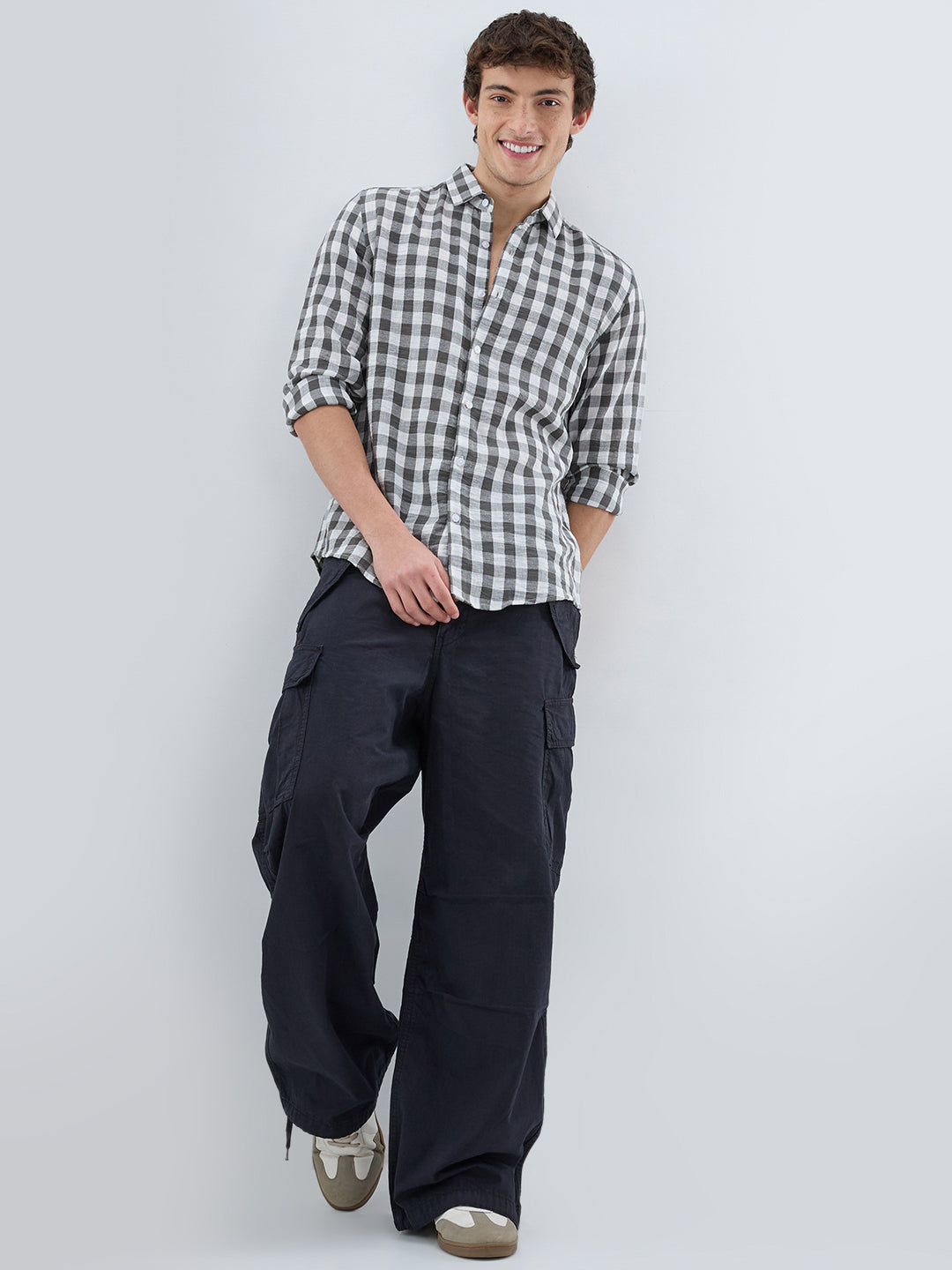 Slate Grey Gingham Checks Shirt