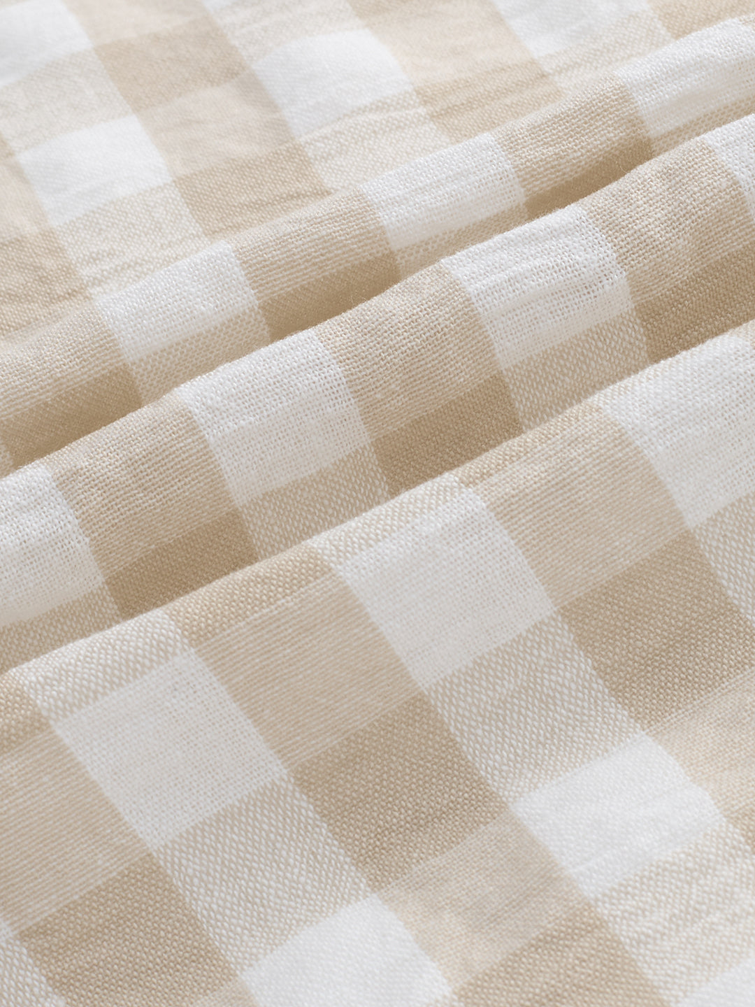 Soft Beige Gingham Checks Shirt