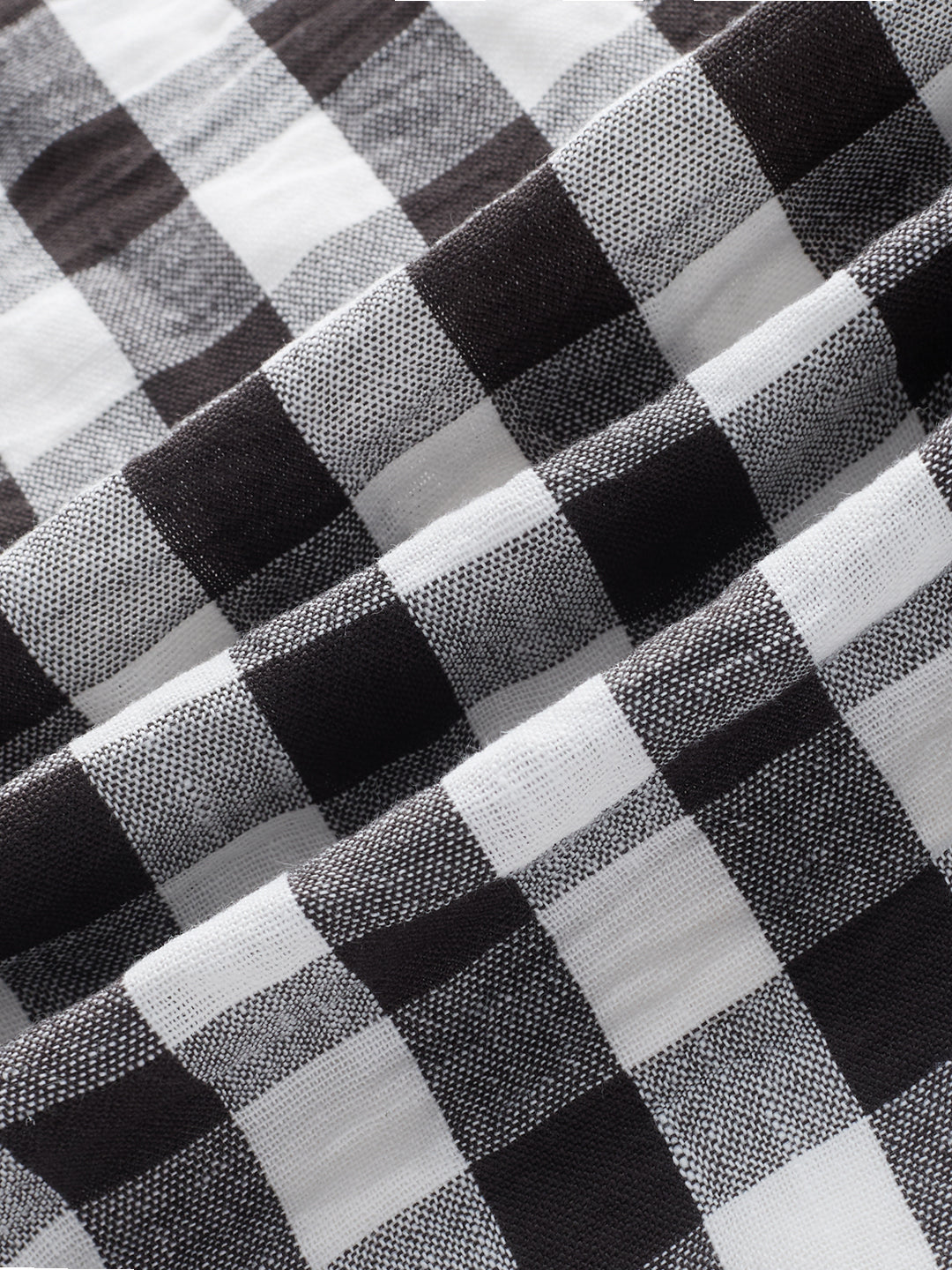 Slushy Monochrome Ghingam Checks Boxy Fit Crop Shirt