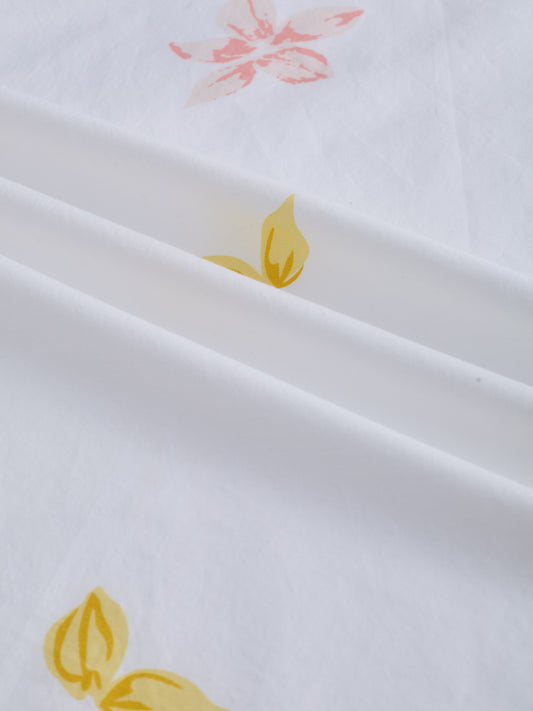 White Tulips Printed Vacation Shirt