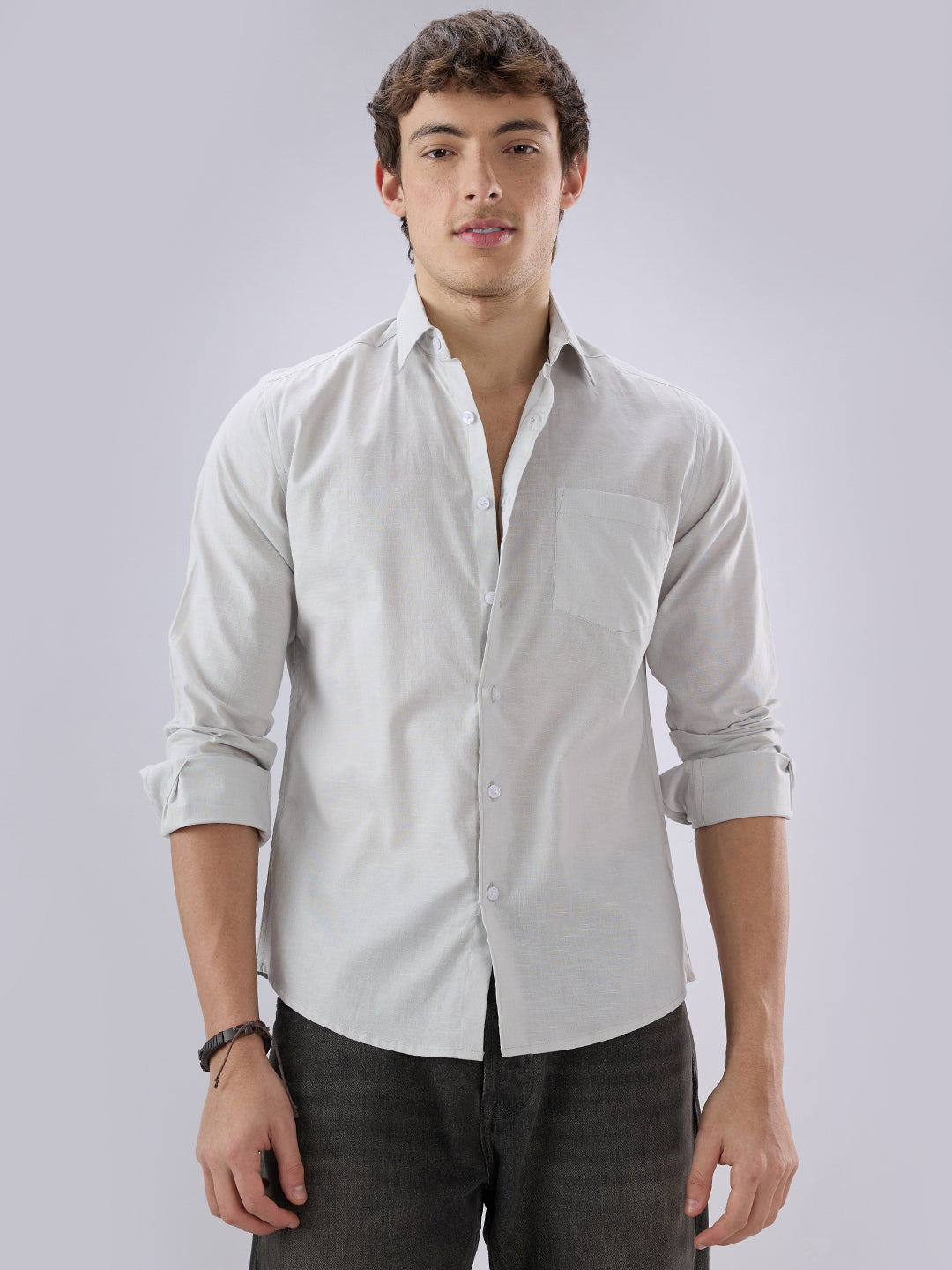 Solid Cloud Grey Shirt