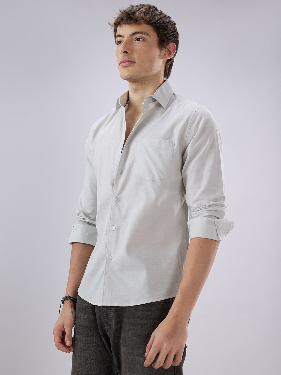 Solid Cloud Grey Shirt