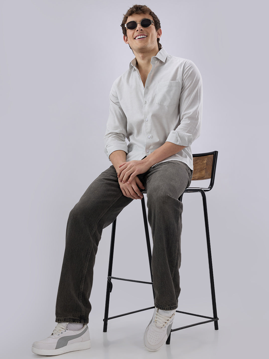 Solid Cloud Grey Shirt