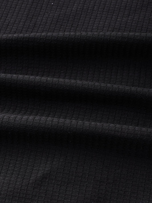 Jade Black Textured Knit Shirt