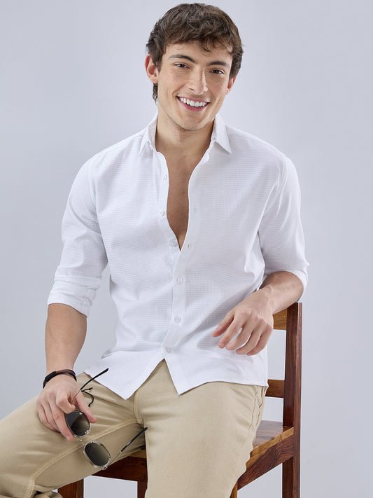 Pearl White Textured Shirt