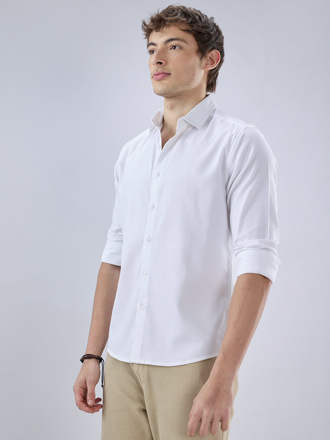 Pearl White Textured Shirt