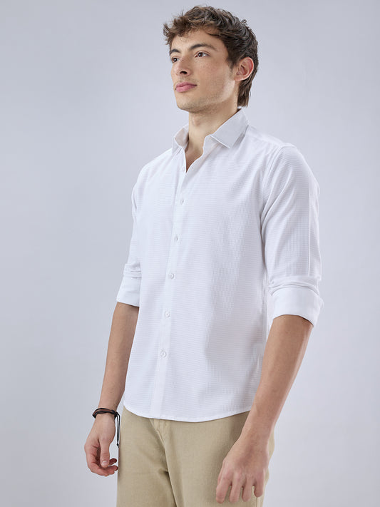 Pearl White Textured Shirt