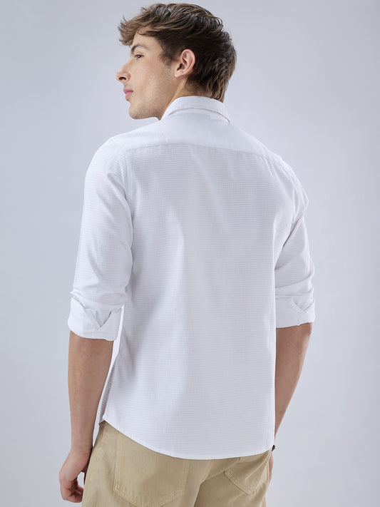 Pearl White Textured Shirt