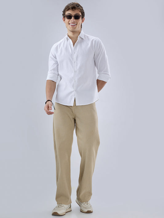 Pearl White Textured Shirt