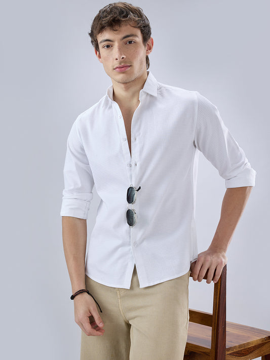 Pearl White Textured Shirt