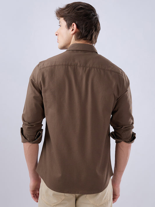 Sepia Brown Textured Shirt