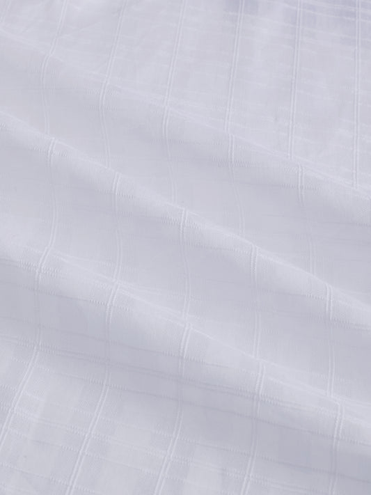 Pearl White Textured Sheer Checks Shirt
