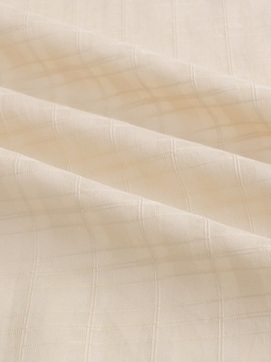 Casual Beige Textured Striped Shirt