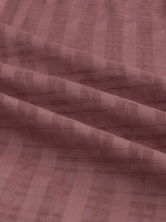 Cinnamon Brown Textured Striped Shirt