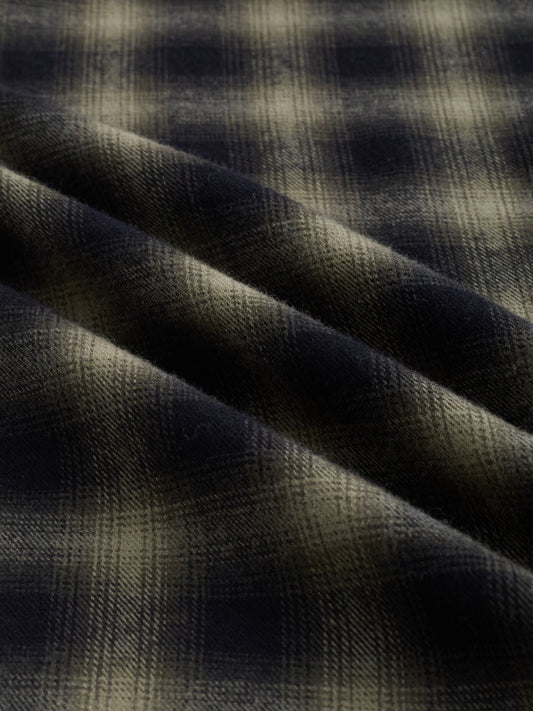 Deep Olive Soft Rustic Checks Double Pocket Shirt