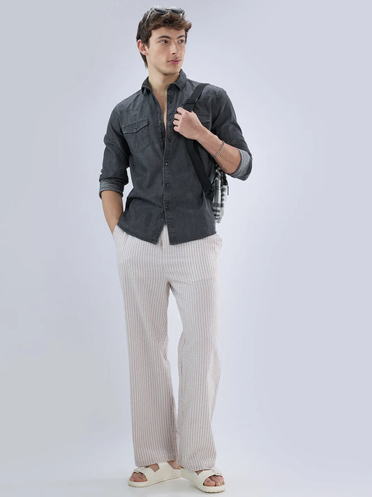 Denim Charcoal Black Twin Pocket Overshirt
