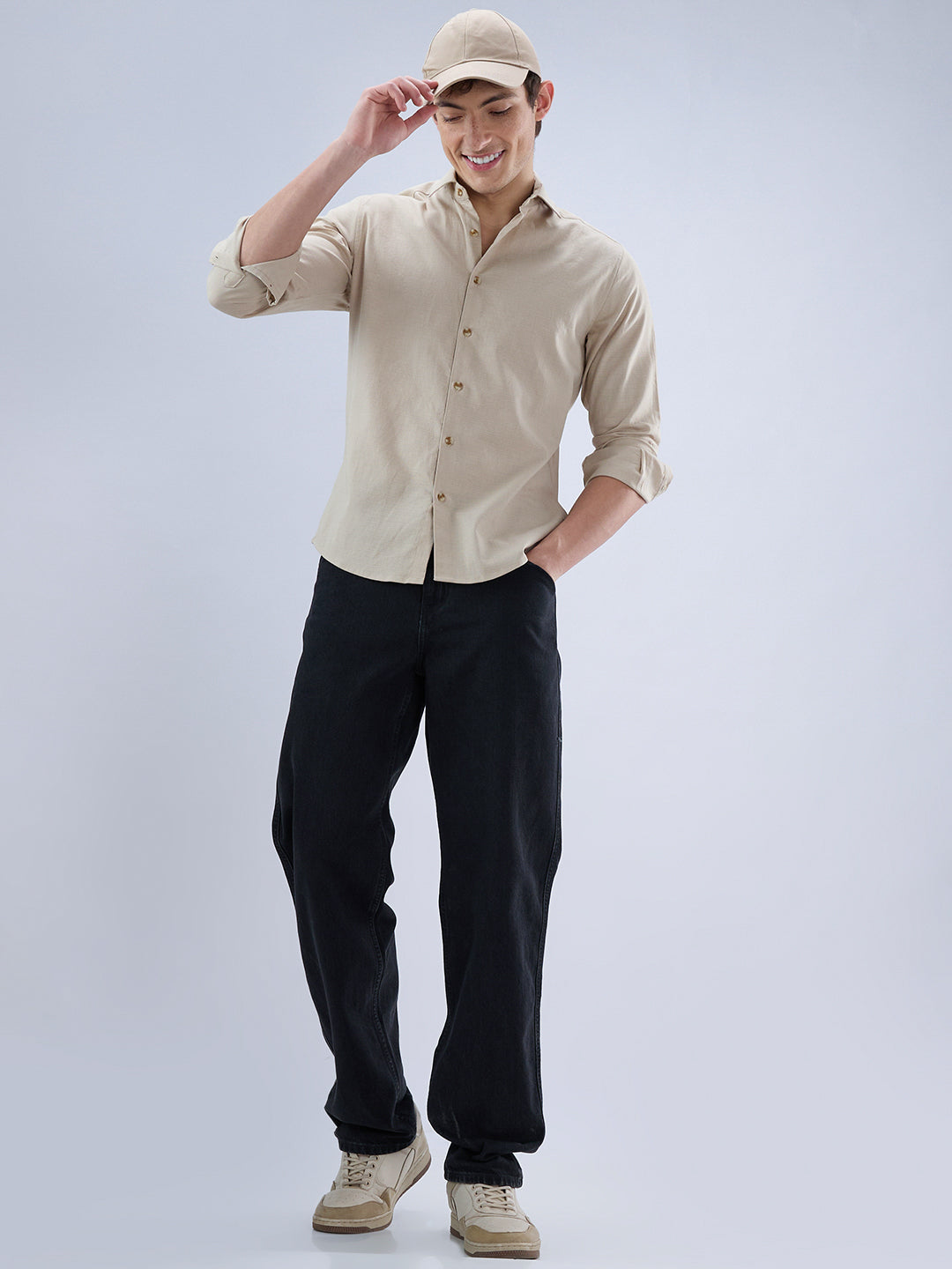 Bone Beige Contemporary Everyday Shirt