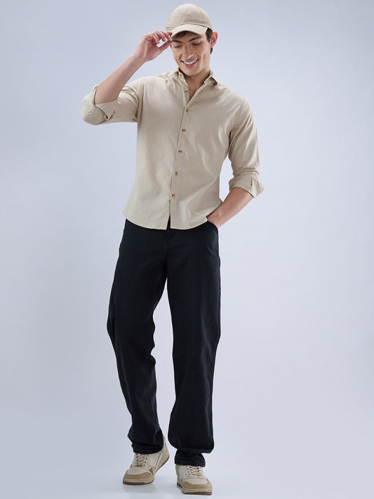 Bone Beige Contemporary Everyday Shirt