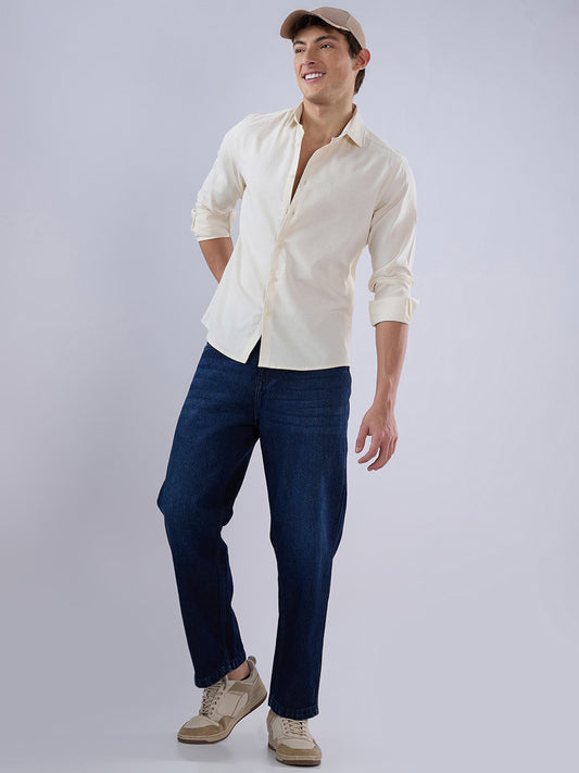 Coffee Cream Textured Everyday Shirt