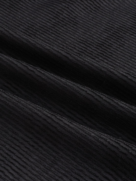 Sable Black Diagonal Textured Statement Shirt