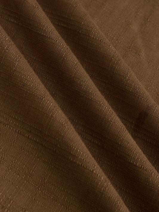 Russet Brown Micro Grid Weave Textured Shirt