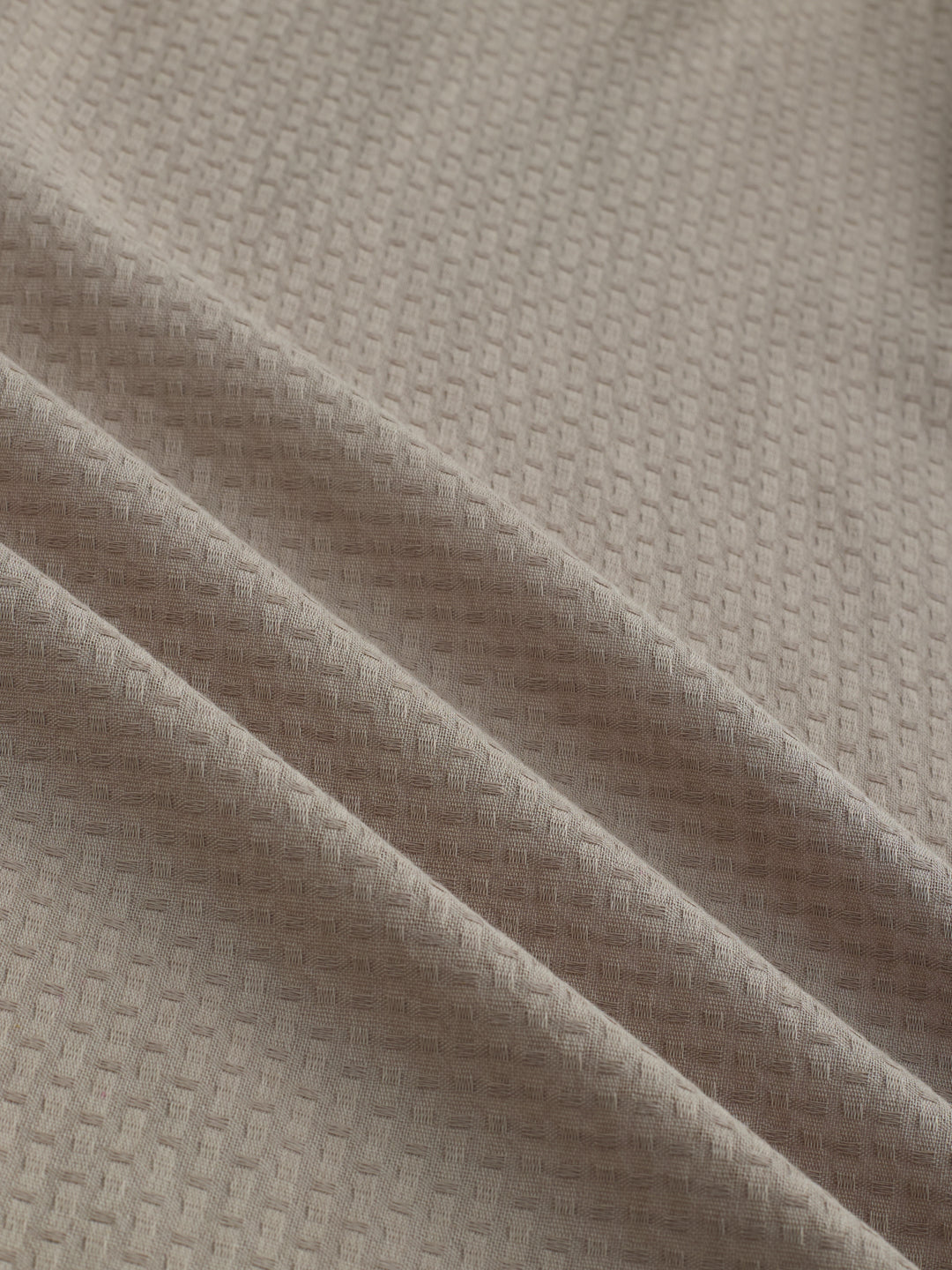 Warm Tan Beige Refined Textured Shirt