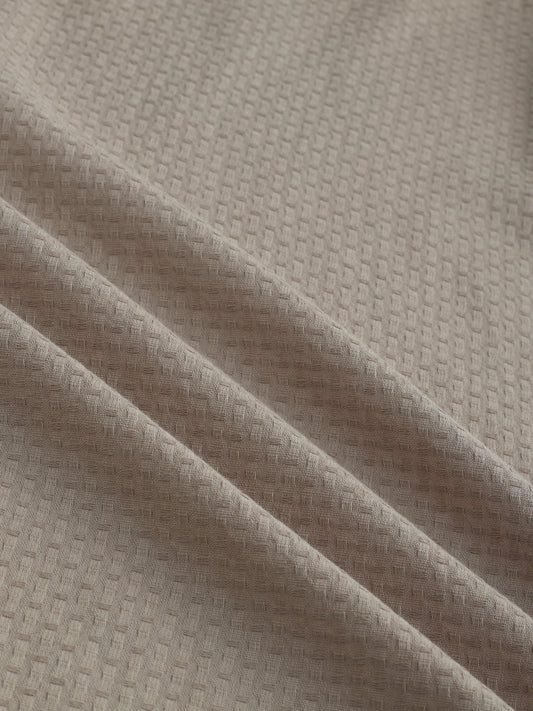 Warm Tan Beige Refined Textured Shirt