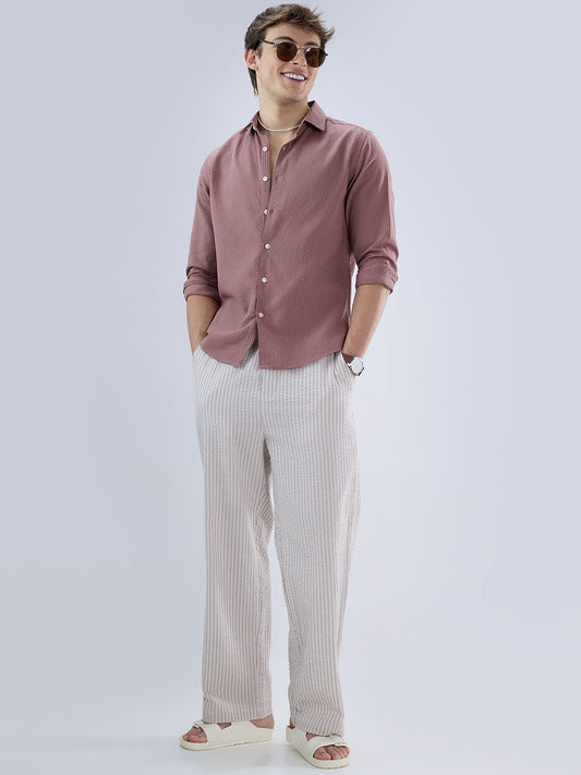 Rosewood Pink Textured Shirt