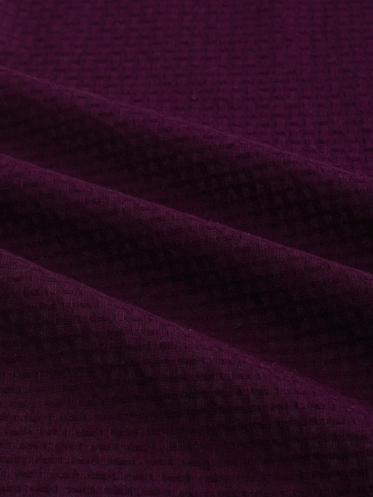 Wine Open Weave Refined Textured Shirt