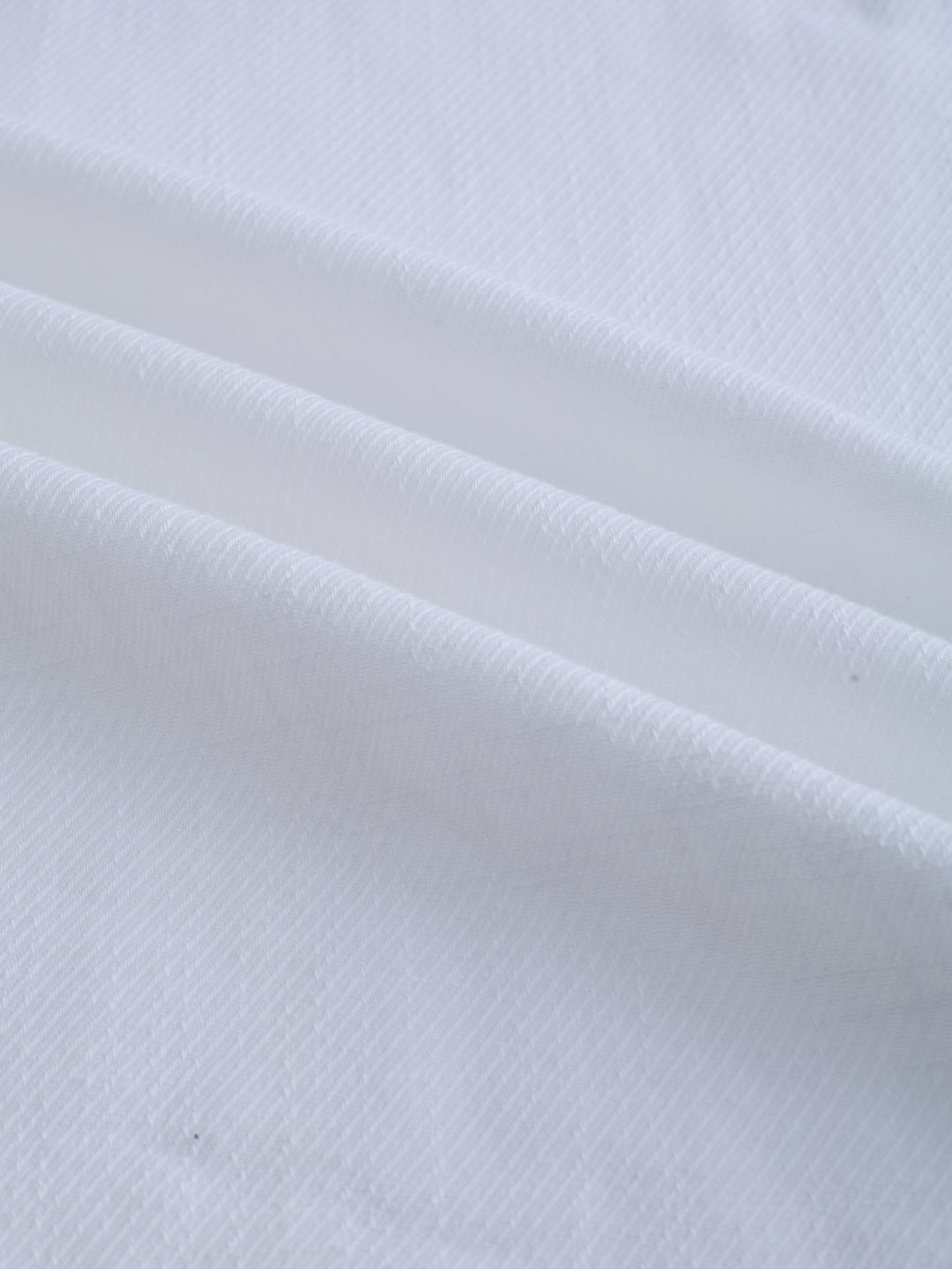 Soft Snow White Diagonal Textured Stand Collar Oversized Shirt