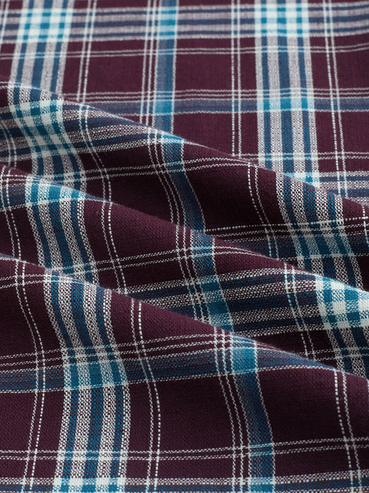 Maroon & Blue Tartan Checked Shirt
