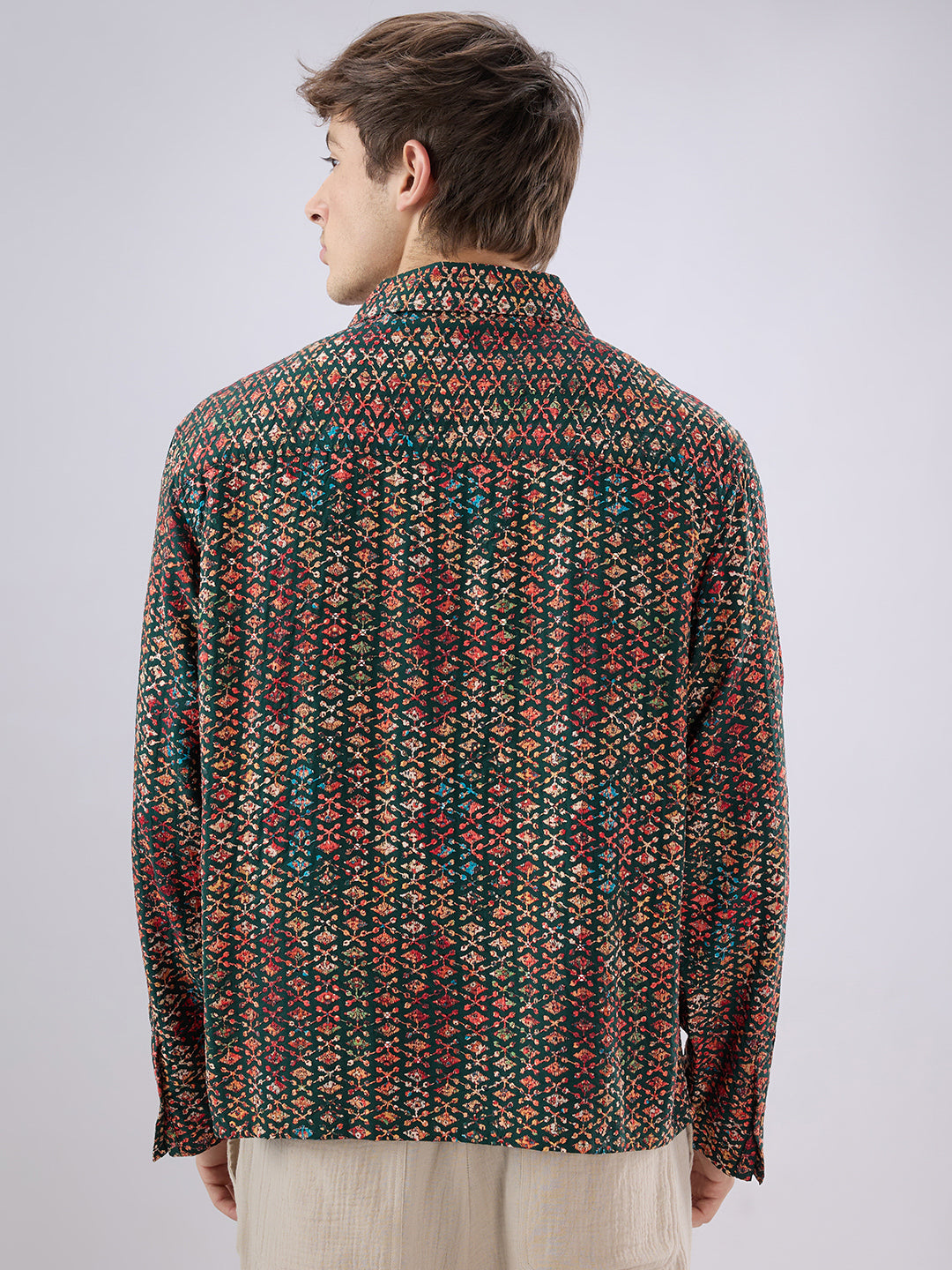 Ishqiya Nazara Sequin Glow Embroidered Cuffless Oversized Shirt