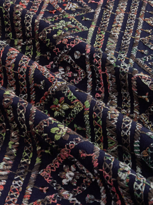 Noor Drop Black Sequin Lozenge Embroidered Boxy Fit Crop Shirt