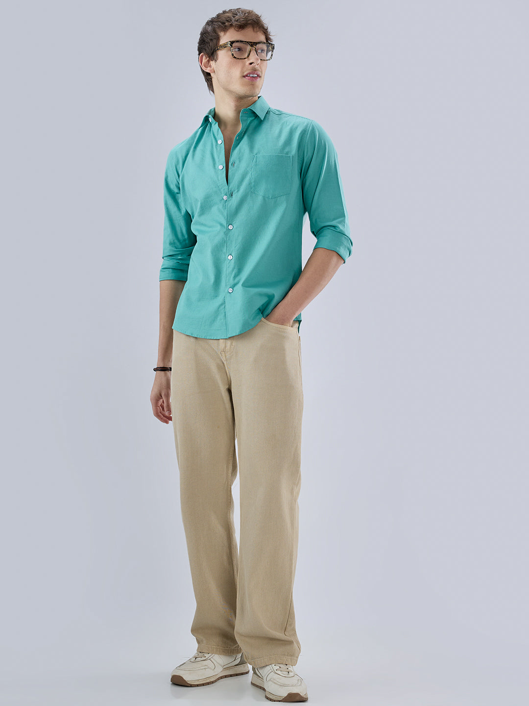 Pine Green Slub Textured Everyday Shirt