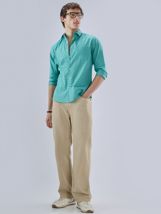 Pine Green Slub Textured Everyday Shirt