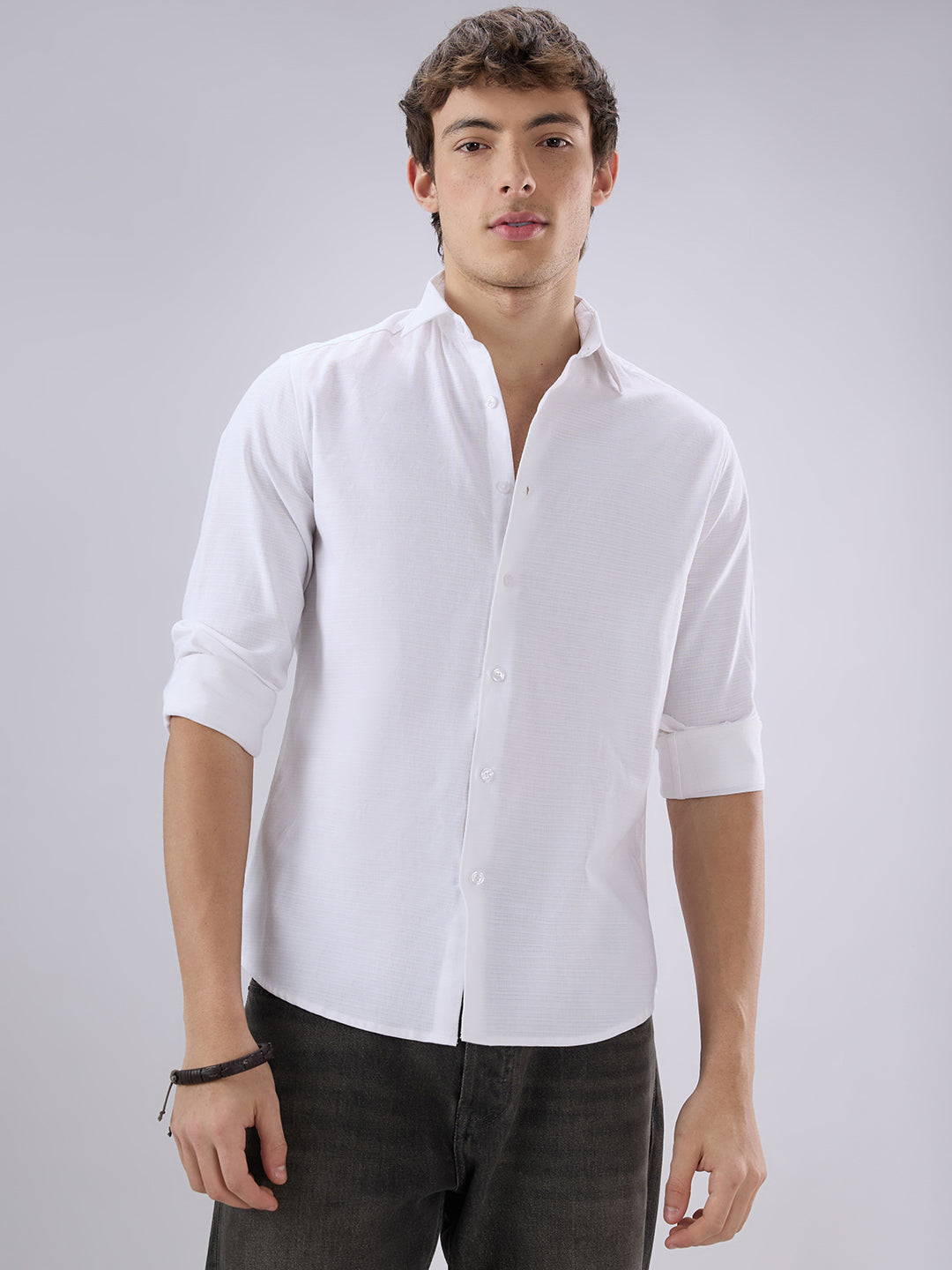 Pearl White Textured Everyday Shirt