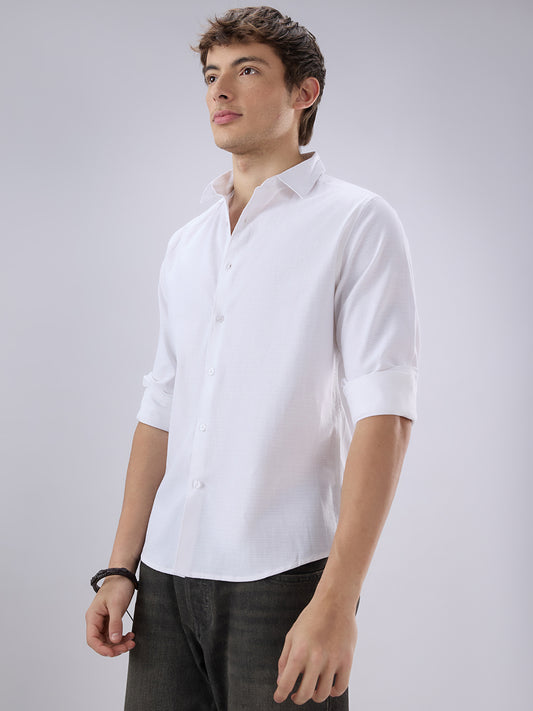 Pearl White Textured Everyday Shirt
