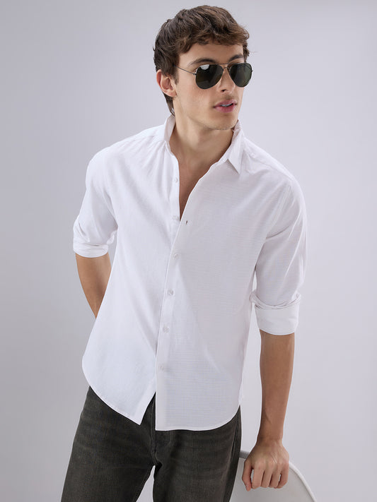 Pearl White Textured Everyday Shirt