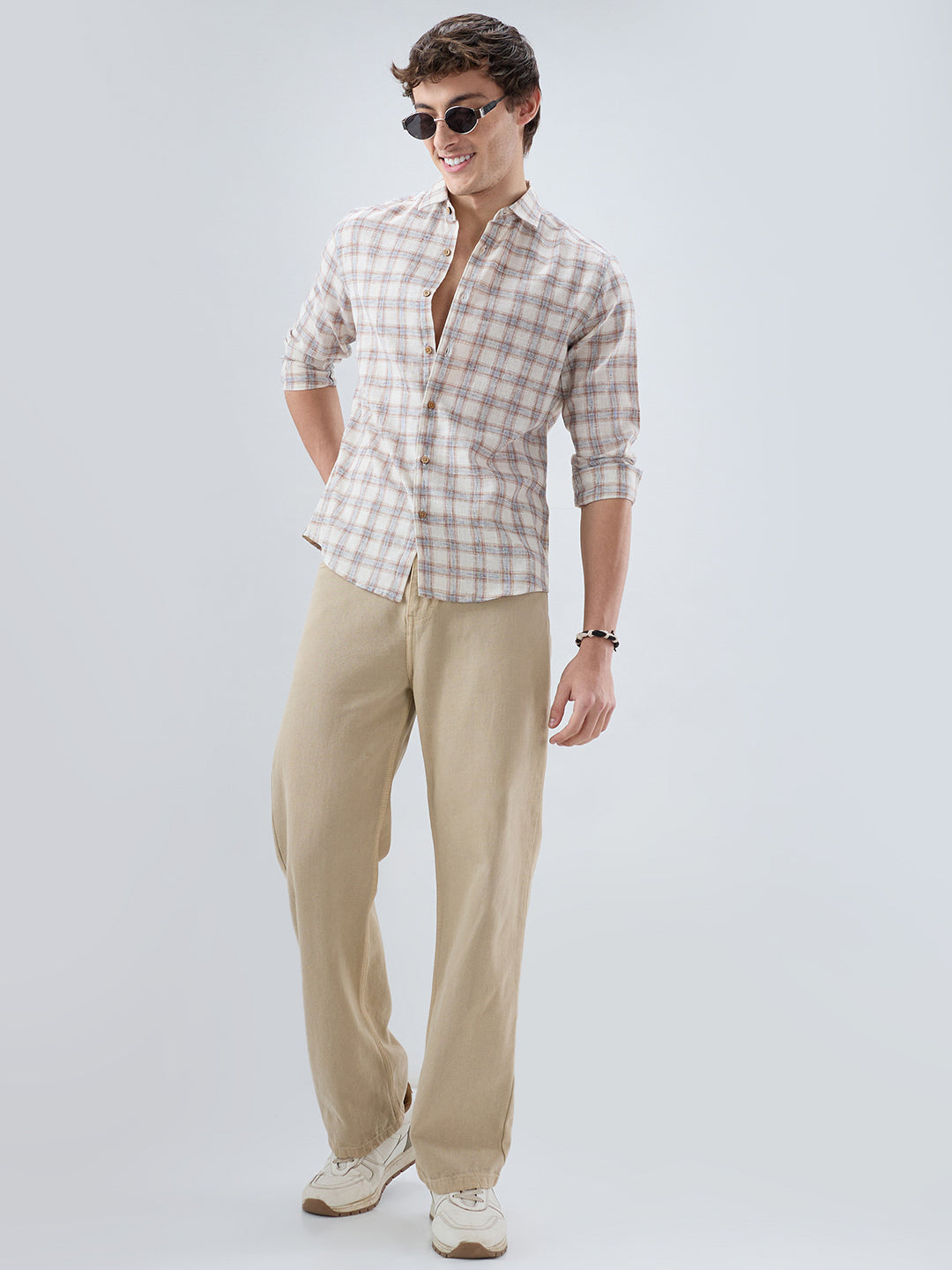Intricate Brown Box Checks Shirt