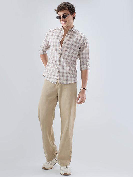 Intricate Brown Box Checks Shirt