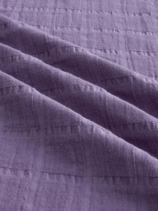 Dusky Lavender Box Weave Double Cloth Seersucker Shirt
