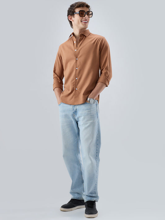 Elegant Warm Rust Oxford Shirt