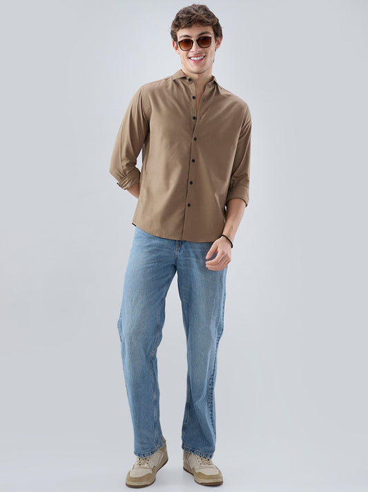 Luxe Olive Brown Oxford Shirt