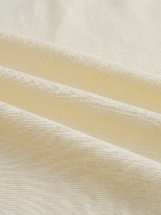 Luxe Butter Yellow Fine Sheer Linen Blend Boxy Fit Crop Shirt