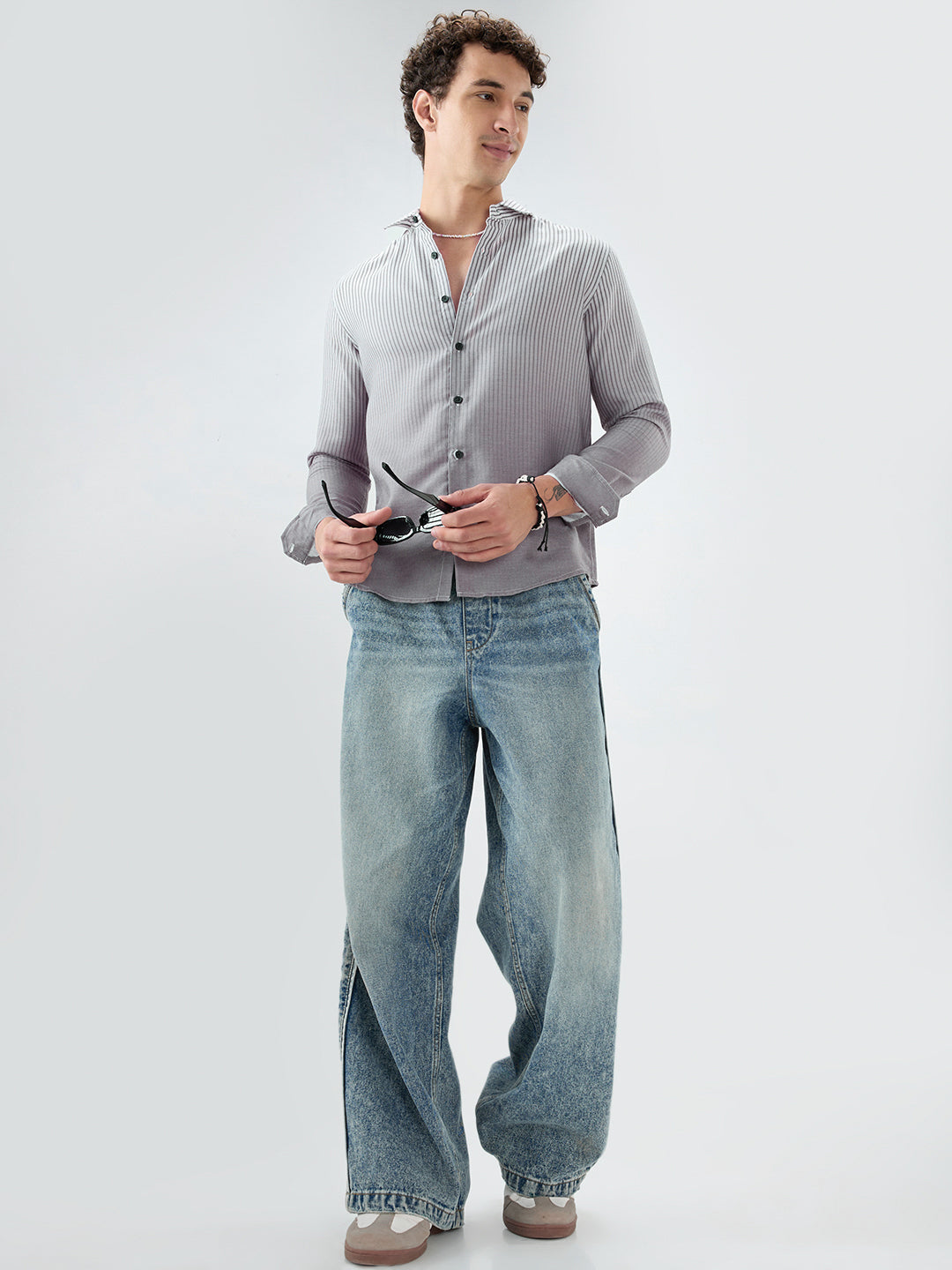 Ash Grey Pinstripe Ombre Shirt