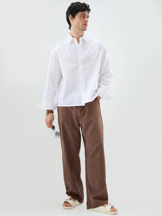 Cloud White Sheer Fine Weave Shirt