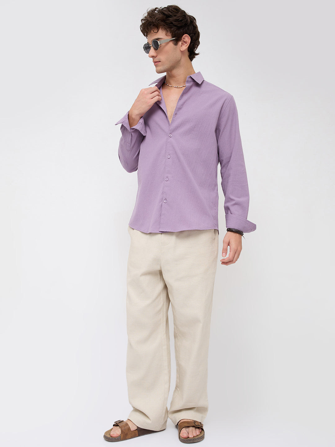 Heather Purple Fine Textured Shirt