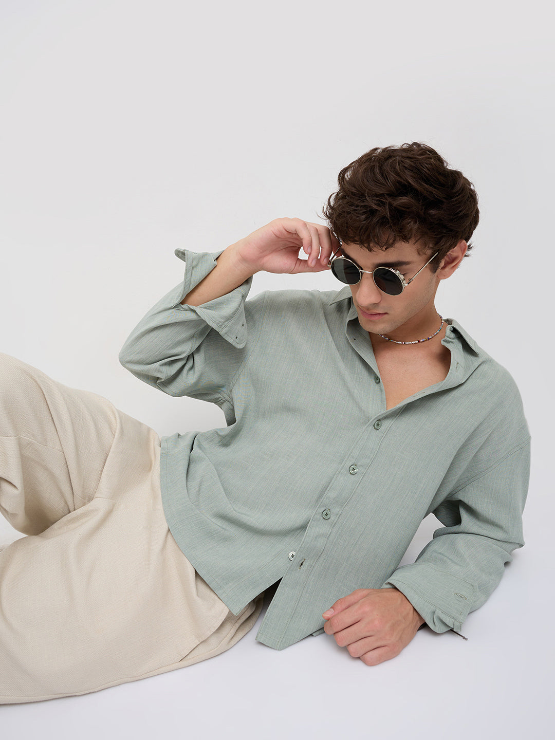 Misty Moss Green Fine Weave Shirt
