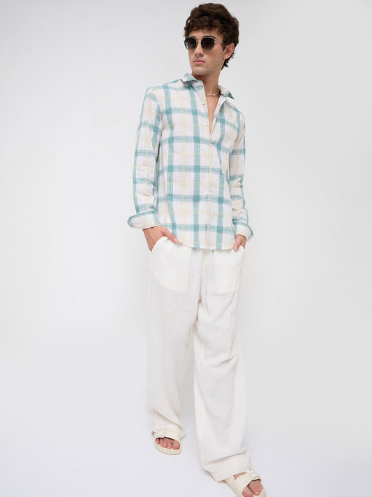 Premium Timeless Seafoam Green Block Checks Shirt